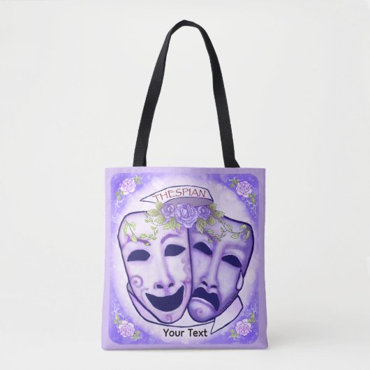Tote Bag Masques d'acteur violets (Devant)