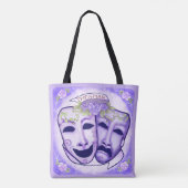 Tote Bag Masques d'acteur violets (Dos)