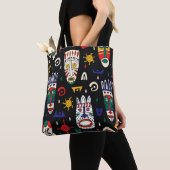 Tote Bag Masques tribaux africains motifs sans couture (De près)