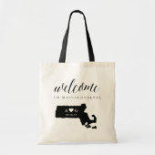 Tote Bag Massachusetts Etat Silhouette Mariage Bienvenue (Devant)