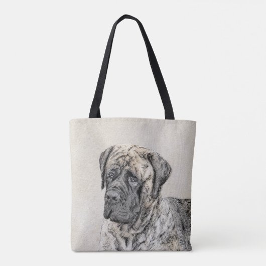 Tote Bag Mastiff anglais (Brindle) Peinture - Chien Art (Dos)