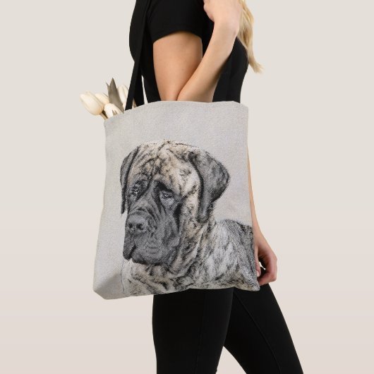 Tote Bag Mastiff anglais (Brindle) Peinture - Chien Art (De près)
