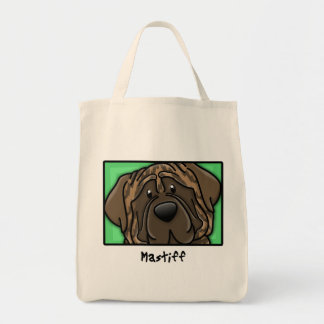 Tote Bag Mastiff Brindle carré de bande dessinée