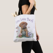 Tote Bag Mastiff Chien Maman Florale (De près)