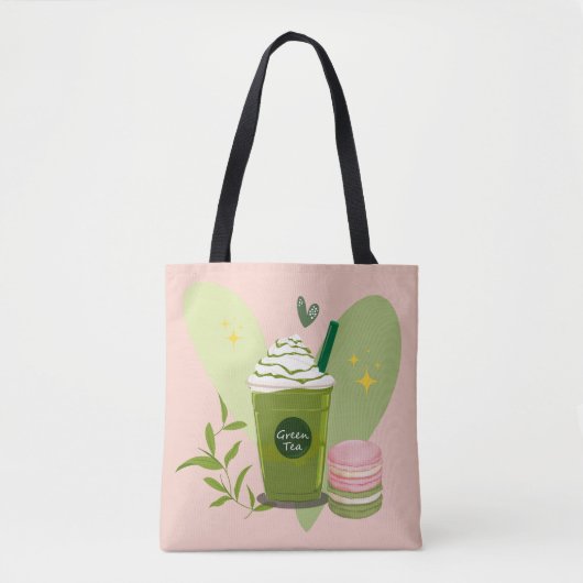 Tote Bag Matcha et Macarons (Devant)