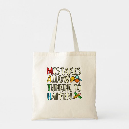 Tote Bag Math Erreurs des élèves Mathématiques Enseignant m (Dos)