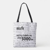 Tote Bag Math - Faire pleurer les étudiants (Dos)