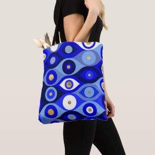 Tote Bag Mati Mataki grecque - Matiasma Evil Eye blues