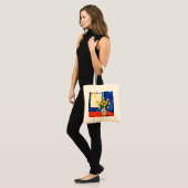 Tote Bag Matisse Style Yellow Flower Blue Orange Window ArT (Devant (modèle))