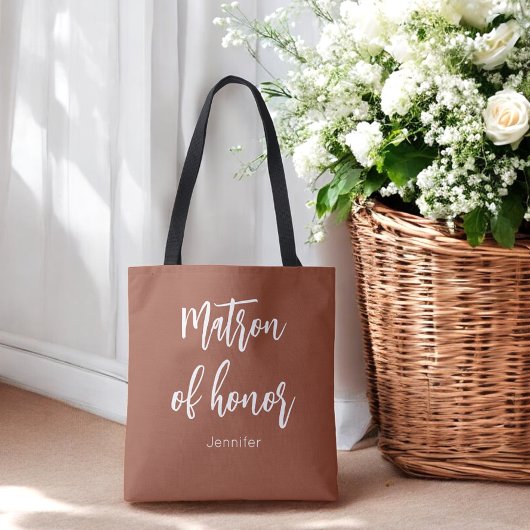 Tote Bag Matron d'honneur Terracotta Mariage Brown