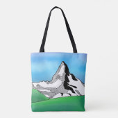 Tote Bag Matterhorn Suisse Ligne art aquarelle (Dos)