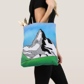 Tote Bag Matterhorn Suisse Ligne art aquarelle (De près)