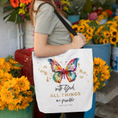 Tote Bag Matthieu 19:26 Tout est possible papillon
