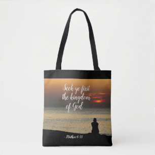 Tote Bag Matthieu 6:33 Chercher Ye d'abord le Royaume de Di