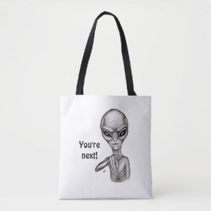 Tote Bag Mauvais Alien, Tu es le prochain !