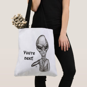 Tote Bag Mauvais Alien, Tu es le prochain !
