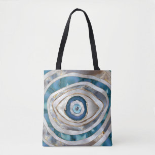 Tote Bag Mauvais oeil Textiles et or