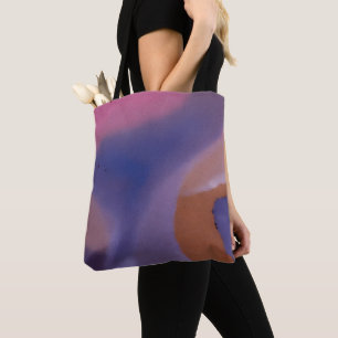 Tote Bag « Mauve Mirage Flow » – Abstrait Rose Bleu Pêche
