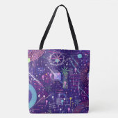 Tote Bag Maximalist Abstract on Purple (Devant)