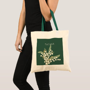 Tote Bag May Lily of the Valley Floral Bouquet Nom personna