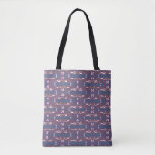 Tote Bag Mazipoodles Leapfrog - Blue Magenta Brown Blanc (Devant)
