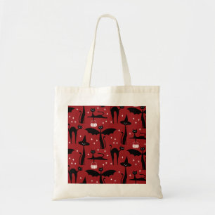 Tote Bag MCM Halloween robe fantaisie minimaliste Chats rou