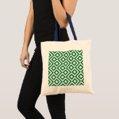 Tote Bag Méandre vert et blanc (Devant (produit))