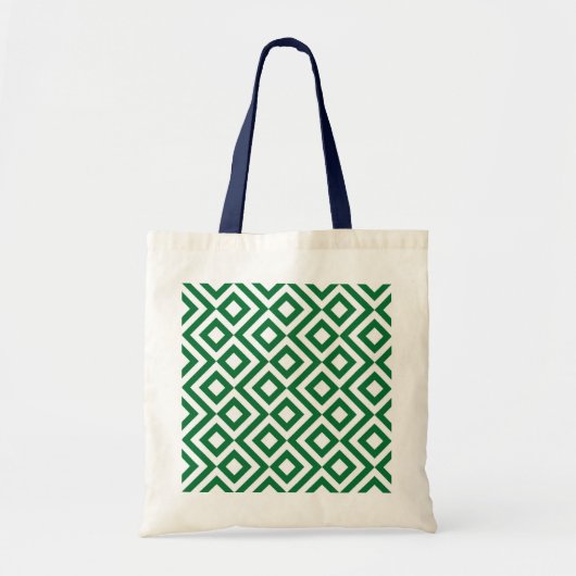 Tote Bag Méandre vert et blanc (Devant)