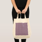 Tote Bag Méandre violet et blanc (Devant (produit))