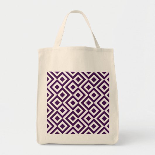 Tote Bag Méandre violet et blanc (Devant)