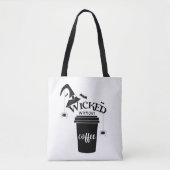 Tote Bag Méchant sans café - Amoureux de café sorcière drôl (Devant)