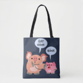 Tote Bag Médecin et patient du cochon de dessin mignon (Devant)