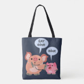 Tote Bag Médecin et patient du cochon de dessin mignon (Dos)