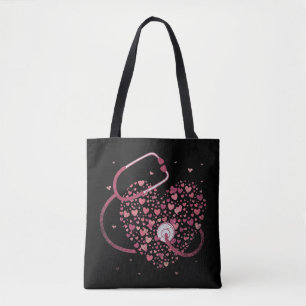 Tote Bag Médecine Cadeau Stethoscope Coeur Infirmière Si vo