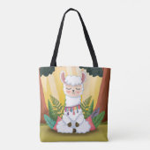 Tote Bag Méditation de la llama dans la Forêt Magique (Dos)