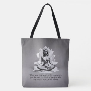 Tote Bag Méditation Yoga Instructeur Reiki Master Low Poly