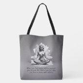 Tote Bag Méditation Yoga Instructeur Reiki Master Low Poly (Dos)