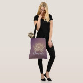 Tote Bag Méditation YOGA instructeur Reiki Purple Gold Lotu (Sur le modèle)