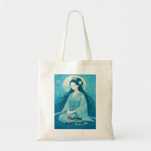 Tote Bag Méditation Zen Personnalisée Art Whimsical Mindful (Devant)