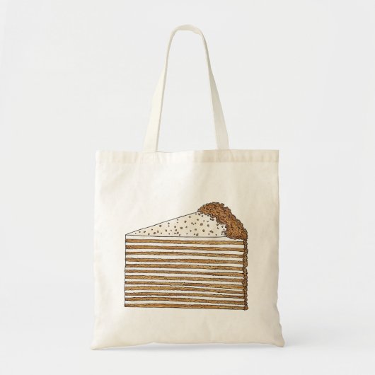 Tote Bag Medovik Slice de gâteau miel russe dessert ukraini (Devant)