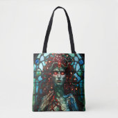Tote Bag Medusa - Fenêtre en verre tendu Style Tiffany (Devant)