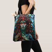 Tote Bag Medusa - Fenêtre en verre tendu Style Tiffany (De près)