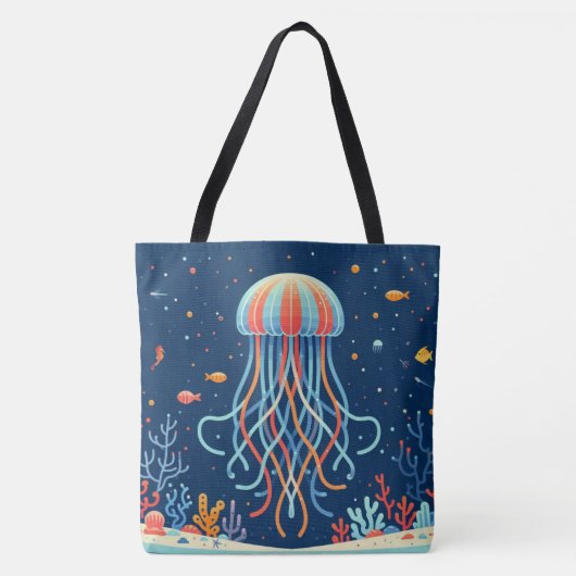 Tote Bag méduse marine/plage/côtière (Devant)