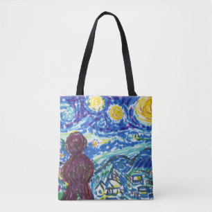 Tote Bag Meeple Starry Night Board Jeu Art Amusant