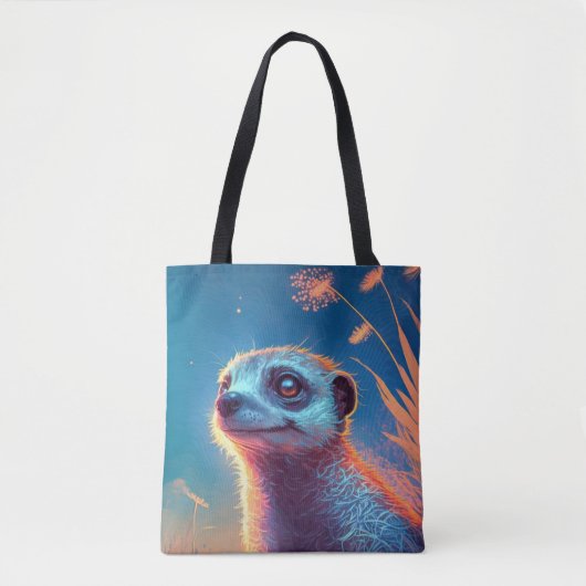 Tote Bag Meerkat Animal Portrait Peinture Faune En Plein Ai (Devant)