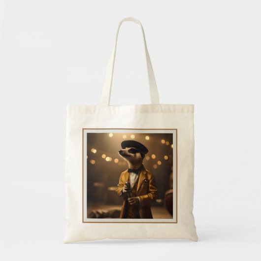 Tote Bag Meerkat Sinatra, (Devant)