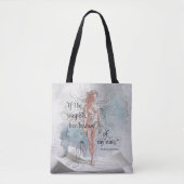 Tote Bag "Méfiez-vous de mon repos" Aquarelle moderne Femin (Devant)