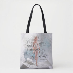 Tote Bag "Méfiez-vous de mon repos" Aquarelle moderne Femin