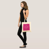 Tote Bag Meilleur Ami Ever & Coeurs Magenta Pink (Devant (modèle))