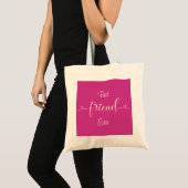 Tote Bag Meilleur Ami Ever & Coeurs Magenta Pink (Devant (produit))
